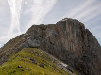 Blick zum Strahlkopf vom Karjoch aus