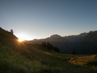 Sonnenaufgang auf dem Weg zum Gipfel der Jöchelspitze