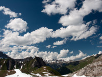 Blick zu den Allgäuer Alpen